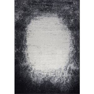Tapis de couleur unie moderne de LaDole Rugs, 9 pi x 12 pi, gris clair