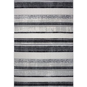 LaDole Rugs Modern Contemporary Area Rug - 3 ft. x 10 ft. - Grey