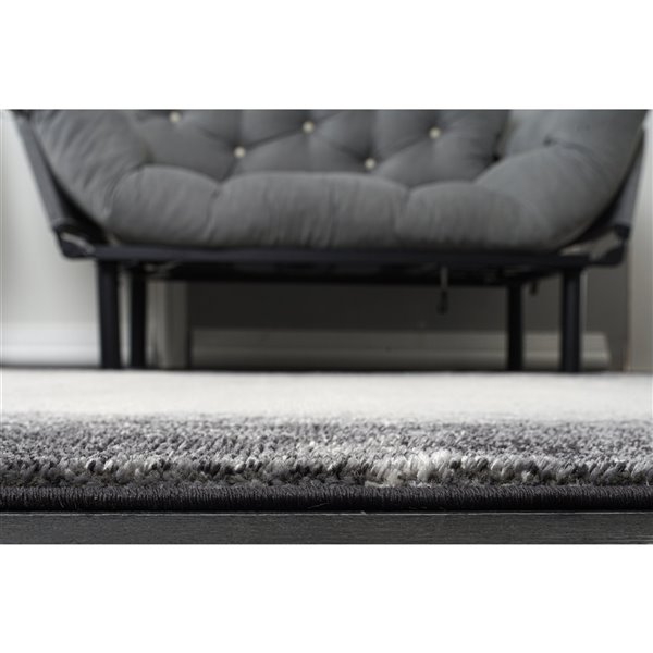 Tapis de couleur moderne de La Dole Rugs, 4 pi x 5 pi, gris clair