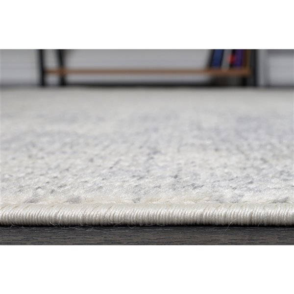 Tapis rustique moderne gris Logan de La Dole Rugs, 3 pi x 5 pi, gris