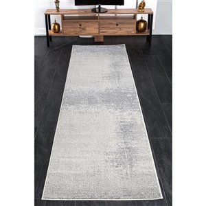Tapis rustique moderne gris Logan de LaDole Rugs, 3 pi x 10 pi, gris