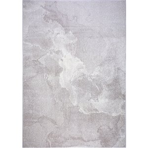 Tapis moderne marbre Logan de LaDole Rugs, 4 pi x 5 pi, crème/beige