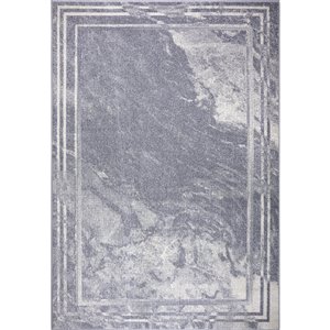 LaDole Rugs Logan Marble Modern Contemporary Area Rug - 3 ft. x 10 ft. - Grey