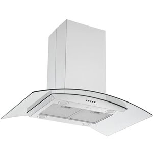 Hotte de cuisinière d'îlot convertible en acier inoxydable de 36 po par Ancora