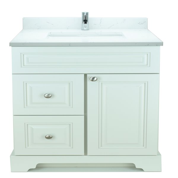 Lukx Bold Damian 36 In Antique White, Home Depot Double Vanity Top 600mm