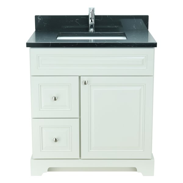 LUKX Bold Damian 24-in Antique White Single Sink Bathroom Vanity And ...