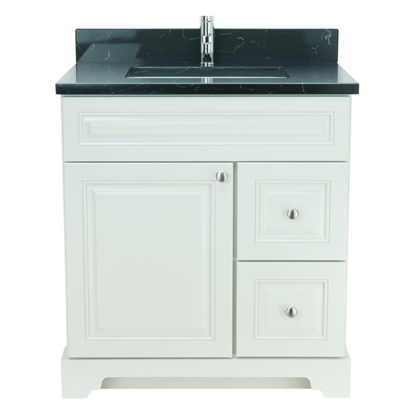 Lukx Bold Damian 24 In Antique White, 24 Inch Bathroom Vanity With Top