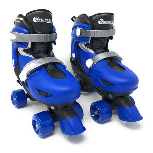 Patins à roulettes ajustables pour enfants avec accessoires, bleu, taille 1-4