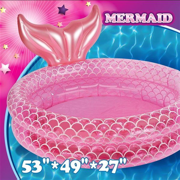 Splash Buddies 53-in L x 27-in W Pink Oval Kiddie Pool BH72360 | RONA