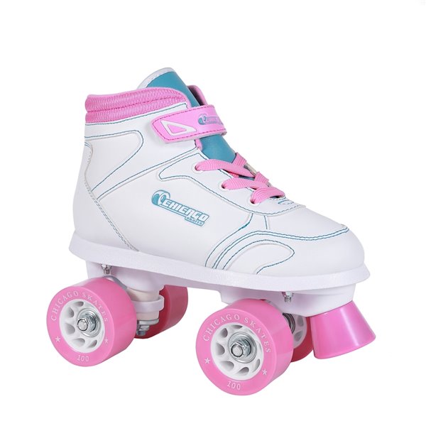 Chicago Skates - Patins à roulettes lumineux à DEL, argent, taille 1