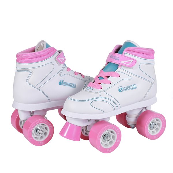 Chicago Girls Quad Skate With Velcrow Top, Size J12