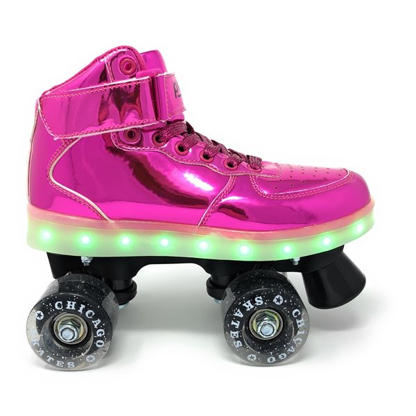 Chicago Skates Pulse LED Light Up Rollerskates, Pink, Size 4