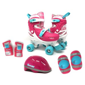 Patins à roulettes ajustables pour enfants avec accessoires, bleu, taille 1-4