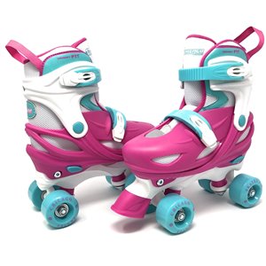 Chicago Skates – Patins à roulettes rose ajustables pour filles, taille 1-4