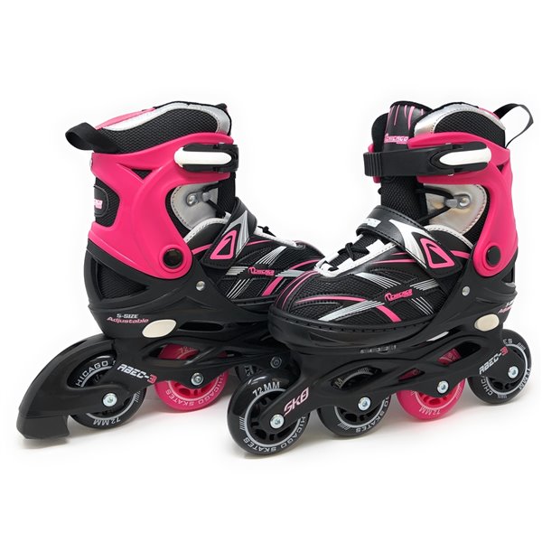 Chicago Skates Pink MA7 Adjustable Rollerblades, Size 5-9