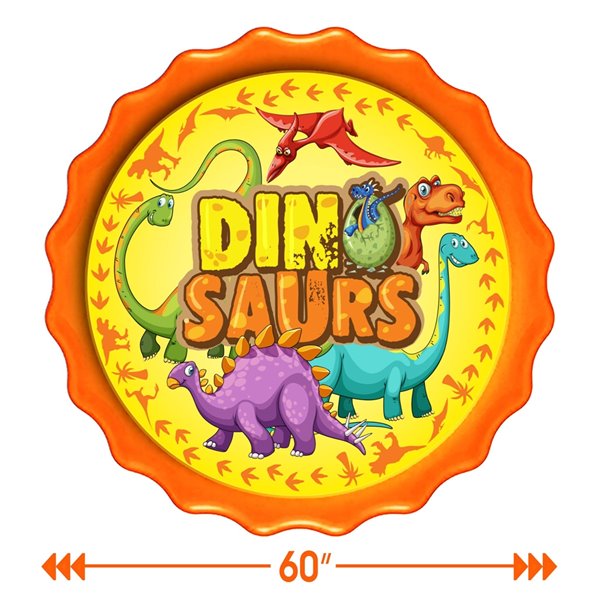 Tapis d'extérieur éclaboussant de dinosaure, 15pi², de Splash Buddies