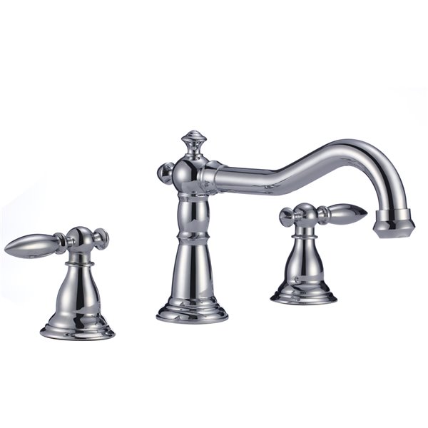 American Imaginations Cheer Chrome 2-Handle Widespread Bathroom Sink Faucet with Drain Included