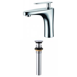 Robinet de salle de bain monotrou Eli à 1 levier en chrome avec drain par American Imaginations