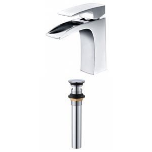 Robinet de salle de bain monotrou Alice à 1 levier en chrome avec drain d'American Imaginations