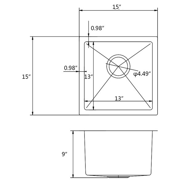 American Imaginations 15-in x 15-in Brushed Nickel Undermount Laundry ...