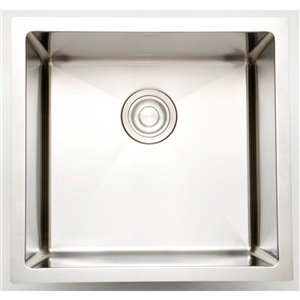 American Imaginations 15-in x 15-in Undermount Brushed Nickel Laundry Sink