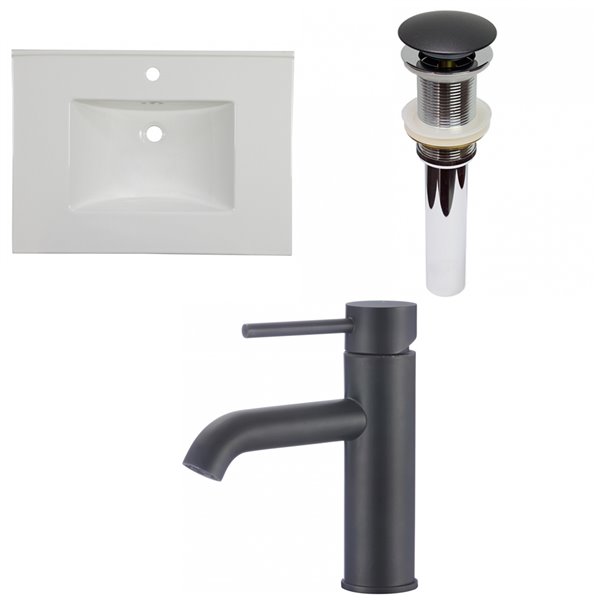 American Imaginations Flair 30.75-in White Fire Clay Bathroom Vanity Top American Imaginations Flair 30.75-in White Fire Clay Bathroom Vanity Top