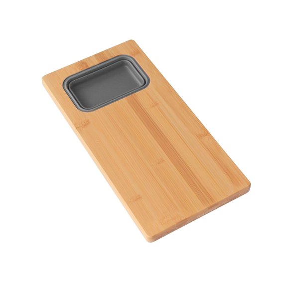 Planche à découper Azuni pour évier, en Bamboo, 16.75 po l. x 8.5 po L. (1 contenant inclus)