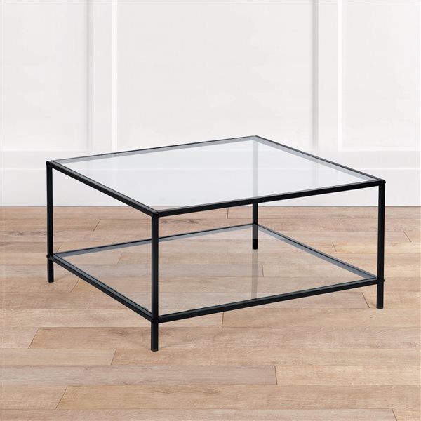 Homy Casa Hudd Clear Glass Coffee Table