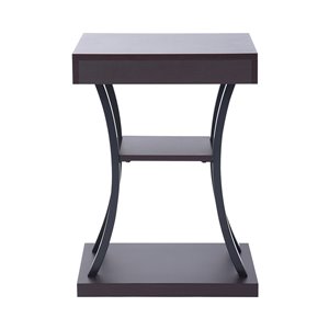 Table d'appoint Zolinski carrée brune en composite de FurnitureR