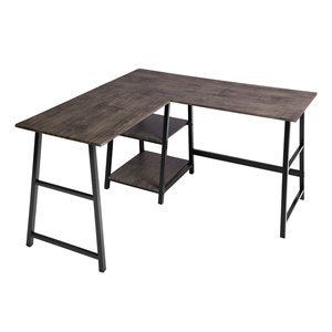 Homycasa Drogba 27.56-in Brown Modern/Contemporary L-shaped desk