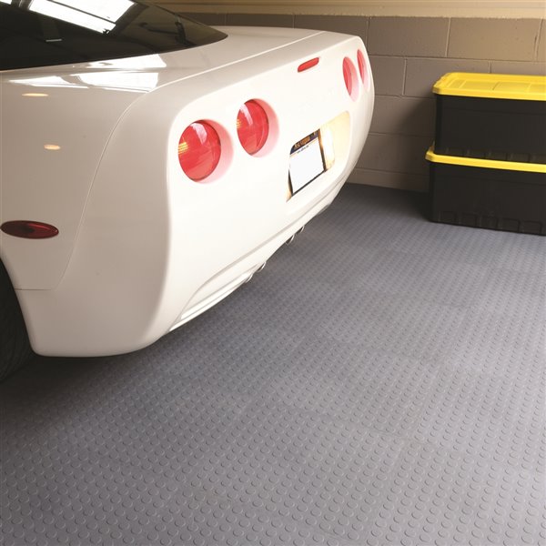 VEVOR Tapis de sol de garage 25,5 x 3,6 pieds Sol de garage 2,5 mm  d'épaisseur Tapis de garage argenté Tapis de sol de garage en PVC pour sous  les voitures