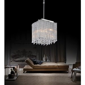 CWI Lighting Elsa Chrome Glam Drum Halogen Medium (10-22 inches) Pendant light