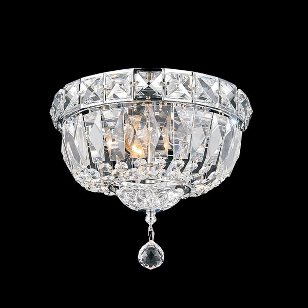 CWI Lighting Stefania 12-in Chrome Glam Incandescent Flush mount light