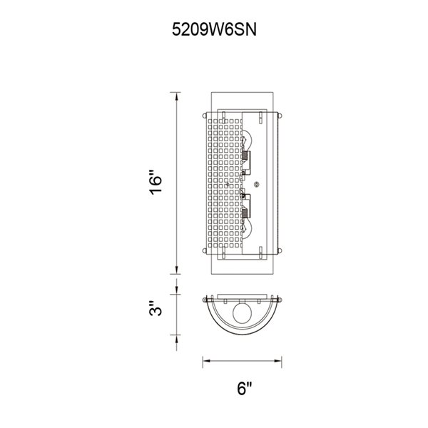 CWI Lighting Checkered 3.5-in W 2-Light Satin Nickel Modern/contemporary Wall Sconce