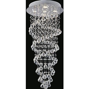 CWI Lighting Double Spiral 18-in Chrome Glam Halogen Flush mount light