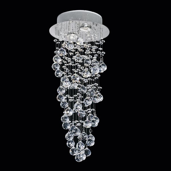 CWI Lighting Double Spiral 10-in Chrome Glam Halogen Flush mount light