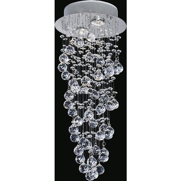 CWI Lighting Double Spiral 10-in Chrome Glam Halogen Flush mount light