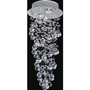 CWI Lighting Double Spiral 10-in Chrome Glam Halogen Flush mount light