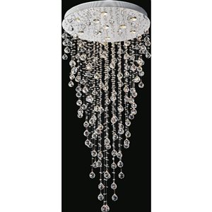 CWI Lighting Rain Drop 28-in Chrome Glam Halogen Flush mount light