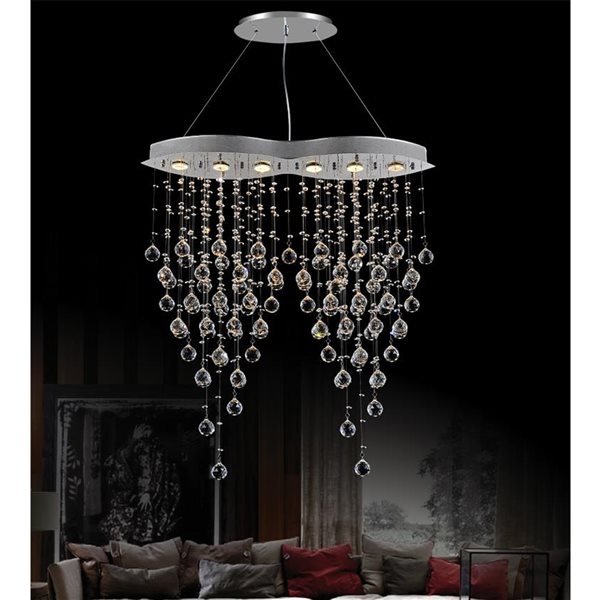 CMI Lighting Robin 6-Light Chrome Glam Chandelier