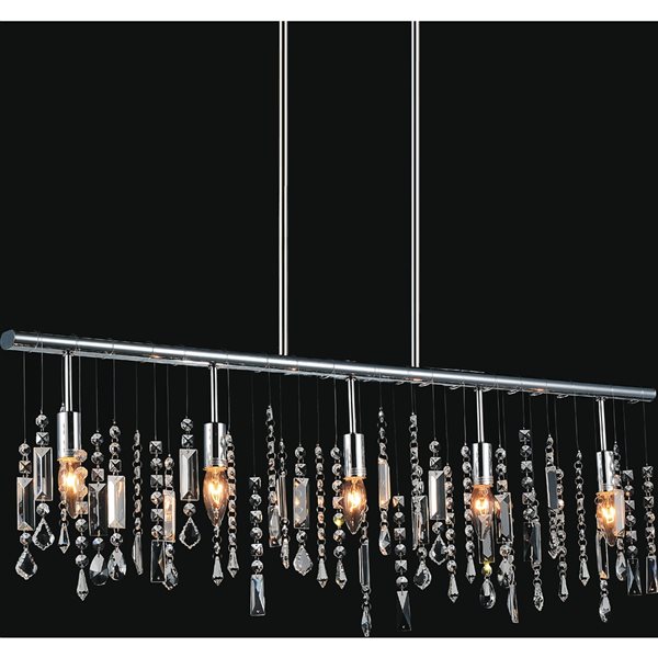 CMI Lighting Janine 5-Light Chrome Glam Chandelier