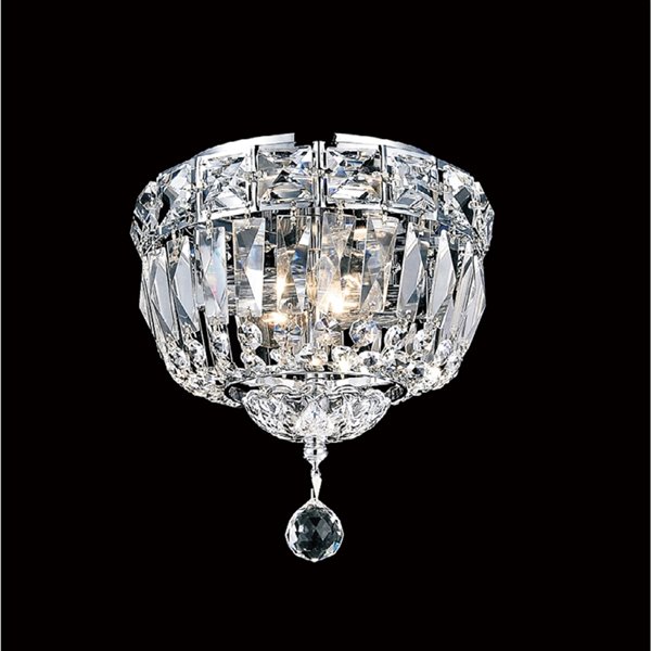 CWI Lighting Stefania 8-in Chrome Glam Halogen Flush mount light