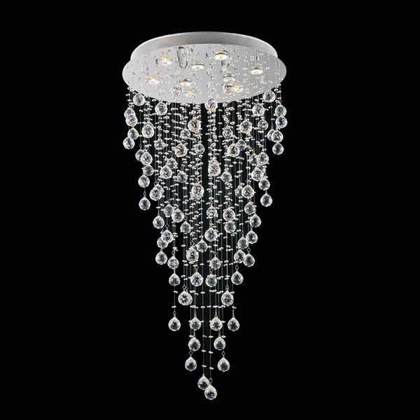 CWI Lighting Rain Drop 24-in Chrome Glam Halogen Flush mount light