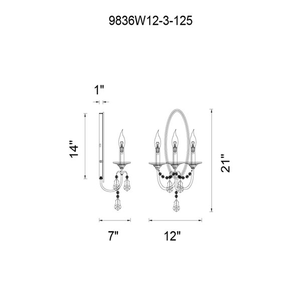 CWI Lighting Electra 7-in W 3-Light Oxidized Bronze Modern/contemporary Wall Sconce