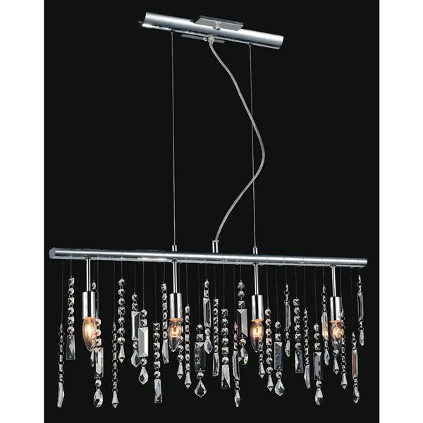CMI Lighting Janine 4-Light Chrome Glam Chandelier