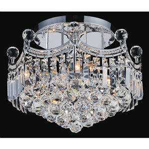 CWI Lighting Amanda 16-in Chrome Glam Incandescent Flush mount light