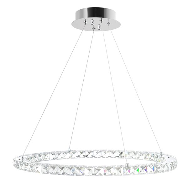 CMI Lighting Ring 24-Light Chrome Glam Chandelier