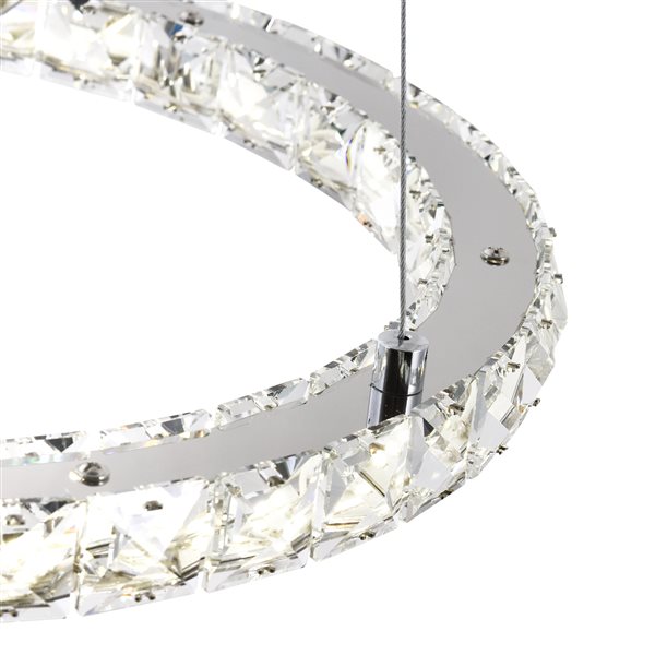 CMI Lighting Ring 24-Light Chrome Glam Chandelier
