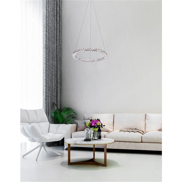 CMI Lighting Ring 24-Light Chrome Glam Chandelier