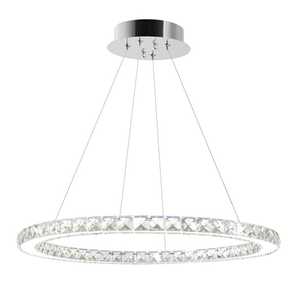 CMI Lighting Ring 24-Light Chrome Glam Chandelier